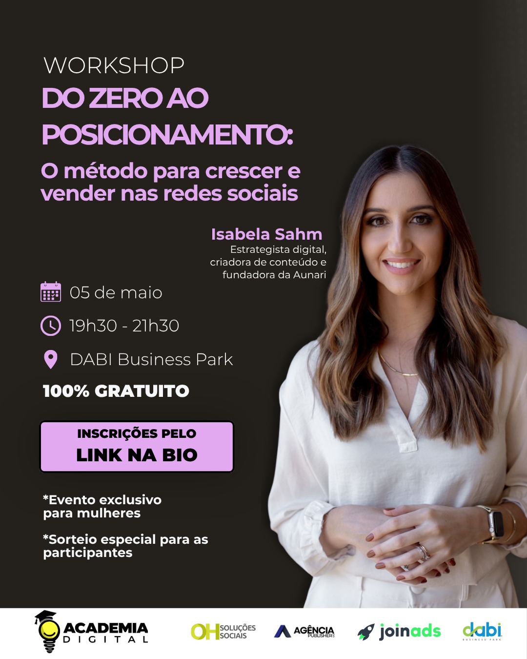 ✨"Do zero ao Posicionamento: o Método para crescer e vender nas redes sociais" - Workshop gratuito e exclusivo para Mulheres ✨
