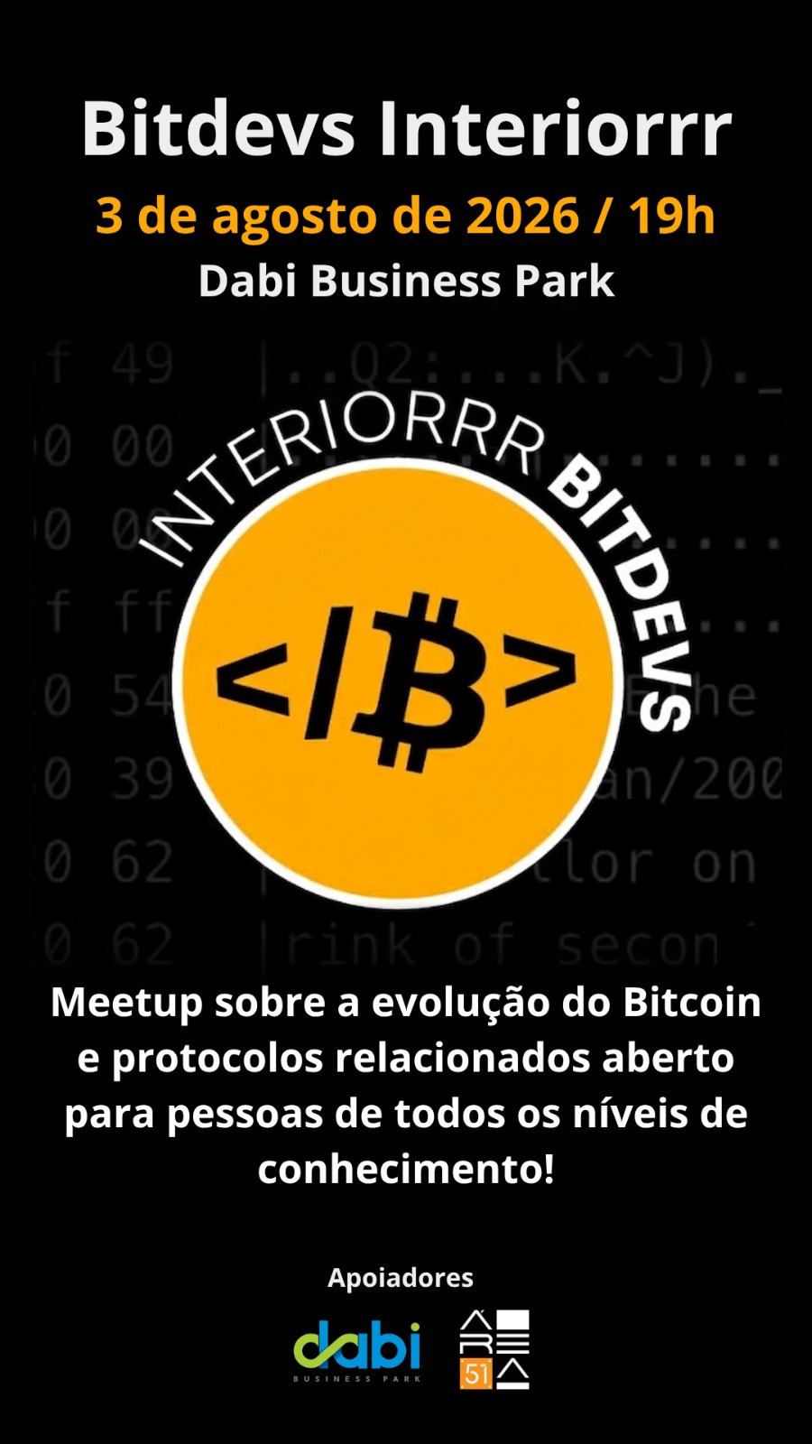 💲BitDevs: Meetup sobre Bitcoin, na Área 51