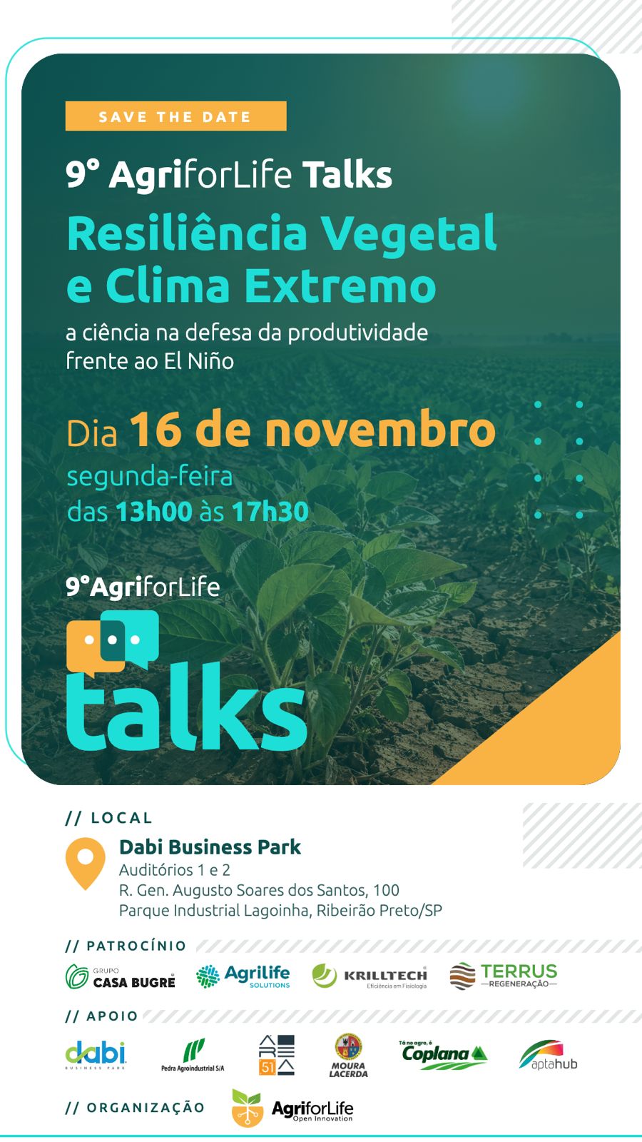 9° AgriforLife Talks - Resiliência Vegetal e Clima Extremo